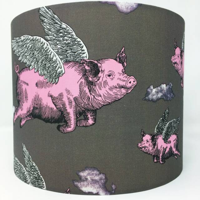 Flying Pigs Lampshade Pink Pig Cotton Light Shade - image 1