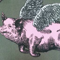 Flying Pigs Lampshade Pink Pig Cotton Light Shade - thumbnail 4