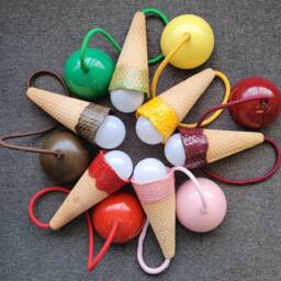 Buy 3 Pay 2 Ice Cream Pendant Light - Ceramic Cone Lamp Set Cafe & Kitchen Lighting Handmade Hanging - thumbnail 2