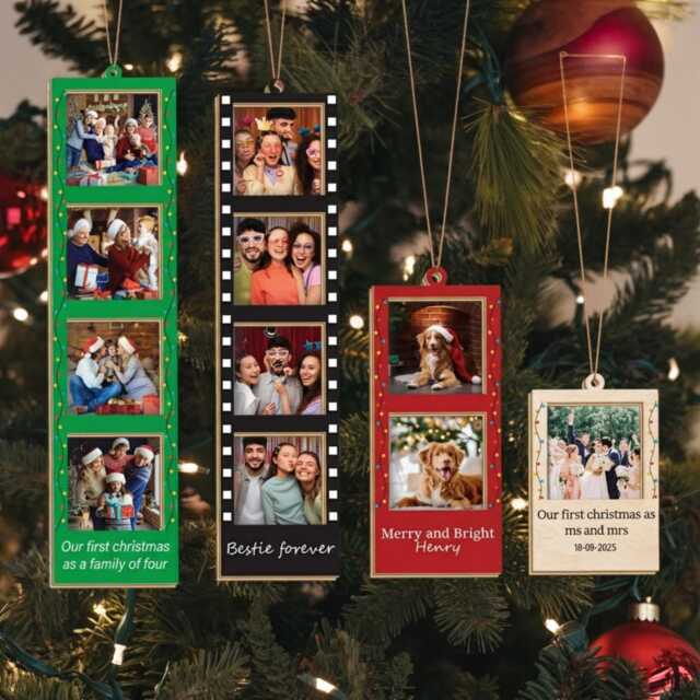 Personalized Photo Ornament, Family Ornament, Strip Ornament, Couple Ornament, Best Friend Gift, Custom Ornament, Xmas Keepsake - image 1