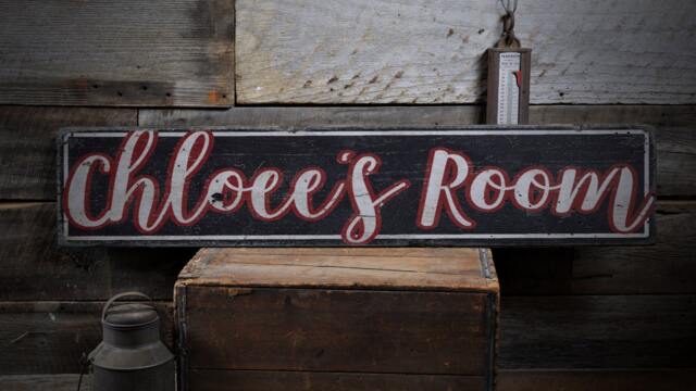 Kid Room Sign, Custom Child Decor, Children Wall Kids Gift -Rustic Hand Made Distressed Wood Decorations - image 1