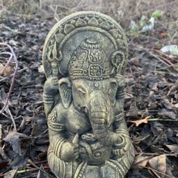 Stone Garden Gold Ganesh Elephant God Cute Buddha Statue Ornament - thumbnail 3
