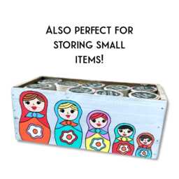 Russian Doll Succulent Planter, Matryoshka Decor, Nesting & Stacking Dolls, Whitewashed Wood Box - thumbnail 2