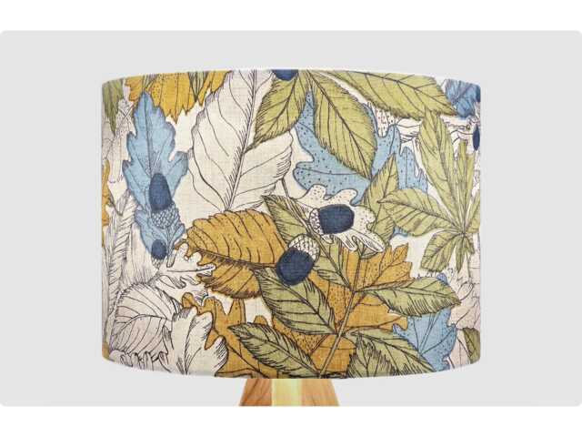 Autumnal Leaves Lampshade Table Floor Lamp/Ceiling Pendant Small Medium Large, 15cm 20cm 25cm 30cm 35cm 40cm UK Fabric Drum Light Shade - image 1