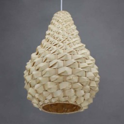 "Handmade Bamboo Pendant Light Rustic Woven Ceiling Lamp - W11.7""xh18" - thumbnail 3
