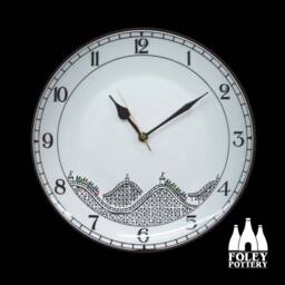 Rc Roller Coaster - Fair Ground Theme Park, Holiday, Seaside, Retro Illustrated Fine Bone China Clock - thumbnail 2