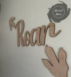 Dinosaur Wall Decor, Roar Sign, Dino Feet, Jurassic Theme Room - thumbnail 1