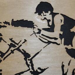 The Hurdle, Hand Cut Wooden Portrait - thumbnail 2