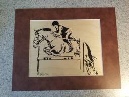 The Hurdle, Hand Cut Wooden Portrait - thumbnail 1