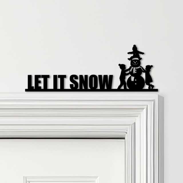 Door Topper Let It Snow Christmas Decor Various Colours Decorative Sign - Sign, Novelty Wall Decor, Frame Art, Art - image 1