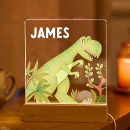 Personalised Dinosaur Night Light Custom Name Led Lamp T-Rex Kids Room Decor Nursery Gift For Boys Girls 1st 2nd 3rd 4Th 5Th 6Th Birthday