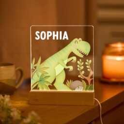Personalised Dinosaur Night Light Custom Name Led Lamp T-Rex Kids Room Decor Nursery Gift For Boys Girls 1st 2nd 3rd 4Th 5Th 6Th Birthday - thumbnail 2