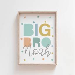 Big Bro Print, Boys Bedroom Brothers Wall Art, Name Sibling Prints, Decor, Brother Playroom Print - thumbnail 2