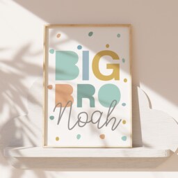 Big Bro Print, Boys Bedroom Brothers Wall Art, Name Sibling Prints, Decor, Brother Playroom Print - thumbnail 1