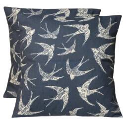 "2 X Clarke & Fly Away Blue Off-White Cushion Covers 16"" 18"" 20"" 22" - thumbnail 1