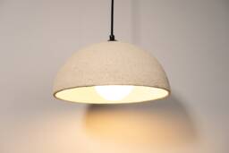 Handmade Wabi Sabi Ceramic Pendant Light - Beige Textured Chandelier