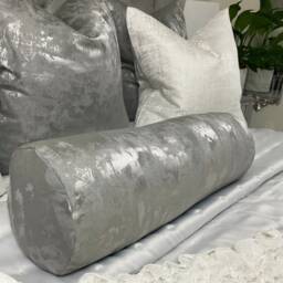 "Luxury Silver Grey Cushion 16"" X 6" - thumbnail 3