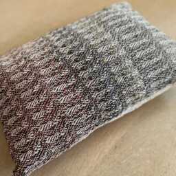 Handwoven Cushion - Luxury Decorative Pillow Off White, Brown, Grey, Orange - thumbnail 3