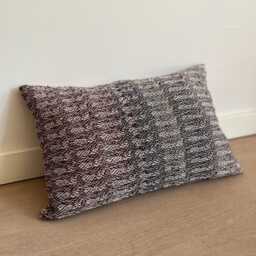 Handwoven Cushion - Luxury Decorative Pillow Off White, Brown, Grey, Orange - thumbnail 2