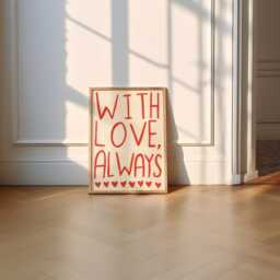 With Love, Always Unframed Print - Wall Prints Living Room Posters Decor Kitchen Love Hand Written Art Positive - thumbnail 2
