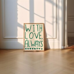 With Love, Always Unframed Print - Wall Prints Living Room Posters Decor Kitchen Love Hand Written Art Positive - thumbnail 3