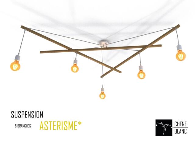 Ceiling Light Asterism, White & Blue Scandinavian Chandelier - image 1
