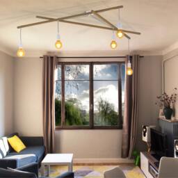 Ceiling Light Asterism, White & Blue Scandinavian Chandelier - thumbnail 2