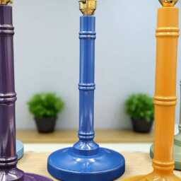 Baby Purple Bamboo Style Lamp, 33cm Tall - thumbnail 3
