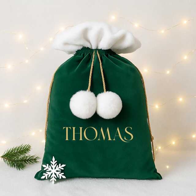Personalised Luxury Velvet Christmas Sack, Present Xmas Decoration, Gift For Her - image 1