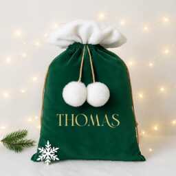 Personalised Luxury Velvet Christmas Sack, Present Xmas Decoration, Gift For Her