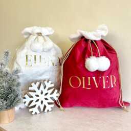 Personalised Luxury Velvet Christmas Sack, Present Xmas Decoration, Gift For Her - thumbnail 2
