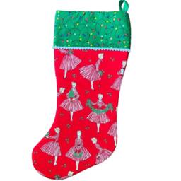 Retro 50's Vintage Look Fabric Christmas Stocking - thumbnail 3