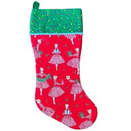 Retro 50's Vintage Look Fabric Christmas Stocking - thumbnail 2