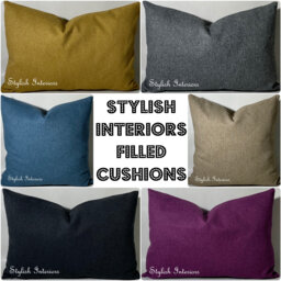 High Quality Handmade Soft Dumfries Woolenwoven Reversible Velvet Cushions With Pad Insert - thumbnail 1
