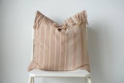 Handwoven Karen Hemp Pillow Cover Tribal Boho Decor - 20x20 - thumbnail 1