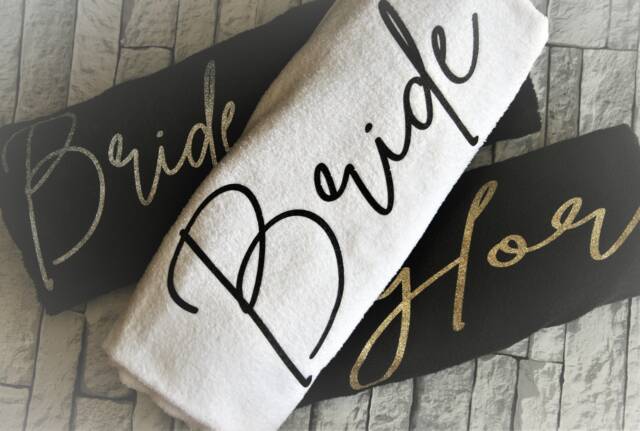 Personalised Wedding Glitter Towel Hen Party Bride Bridesmaid Maid Of Honour Mother The - image 1
