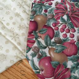 Christmas Tree Skirt, 56 Inch Diameter, Large, Quilted, Victorian, Fruit, Nuts, Berries, Real - thumbnail 3