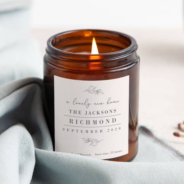 Personalised New Home Candle Scented Soy Wax Apothecary Jar - image 1