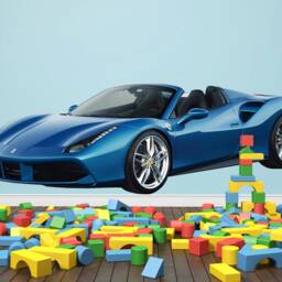 Ferrari Wall Decal Car Wall Decal Supercar Playroom Decor Nursery Kids Room Art Boy Bedroom - thumbnail 2