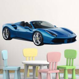 Ferrari Wall Decal Car Wall Decal Supercar Playroom Decor Nursery Kids Room Art Boy Bedroom - thumbnail 4