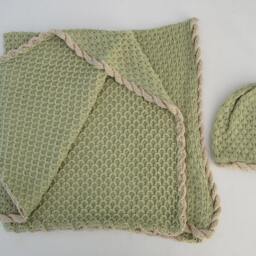 Bamboo Baby Blanket & Hat - Willow - Pale Green - thumbnail 2