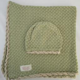 Bamboo Baby Blanket & Hat - Willow - Pale Green - thumbnail 4