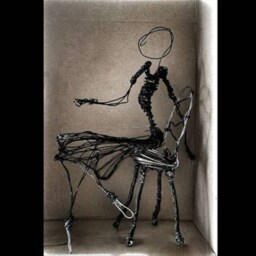 Ballerina Sitting On The Chair Wire Sculpture Ooak - thumbnail 3