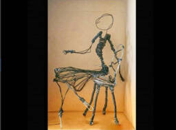 Ballerina Sitting On The Chair Wire Sculpture Ooak