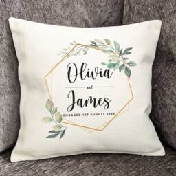 Personalised Wedding Engagement Cushion Cover, 40x40cm - thumbnail 3