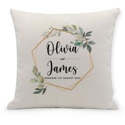 Personalised Wedding Engagement Cushion Cover, 40x40cm - thumbnail 1