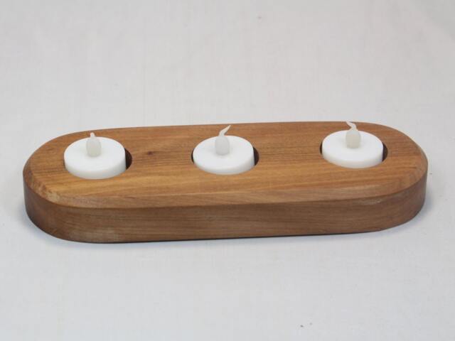 Handmade Wooden Tea Light Holder Brushbox Table Centerpiece - image 1