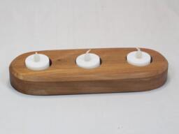 Handmade Wooden Tea Light Holder Brushbox Table Centerpiece - thumbnail 1