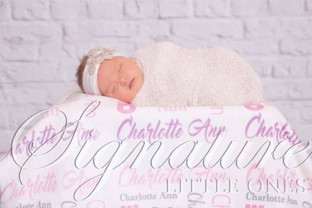 Personalized Baby Blanket, Monogrammed Name Swaddle Receiving Shower Gift, Birth Announcement Blanket - image 1