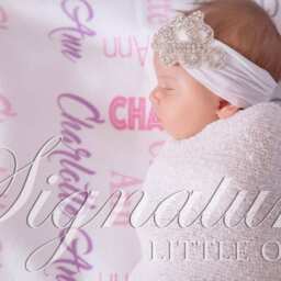 Personalized Baby Blanket, Monogrammed Name Swaddle Receiving Shower Gift, Birth Announcement Blanket - thumbnail 2